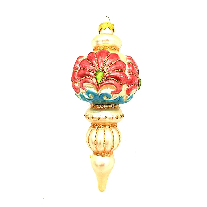 Custom Red Hand Blown Glass Icicle Ornaments Mercury Glass Christmas Ornaments