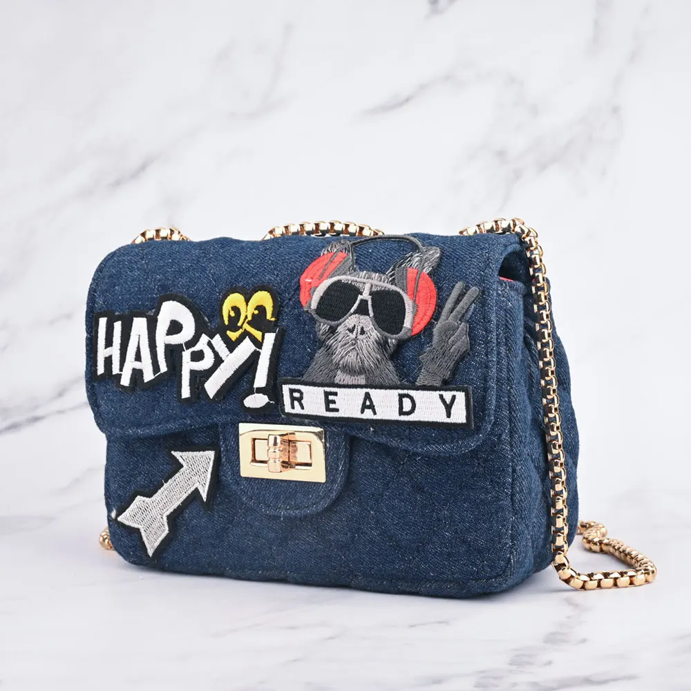 DL4001 корейские высококачественные Дизайнерские джинсовые женские сумки через плечо с 5 цветами