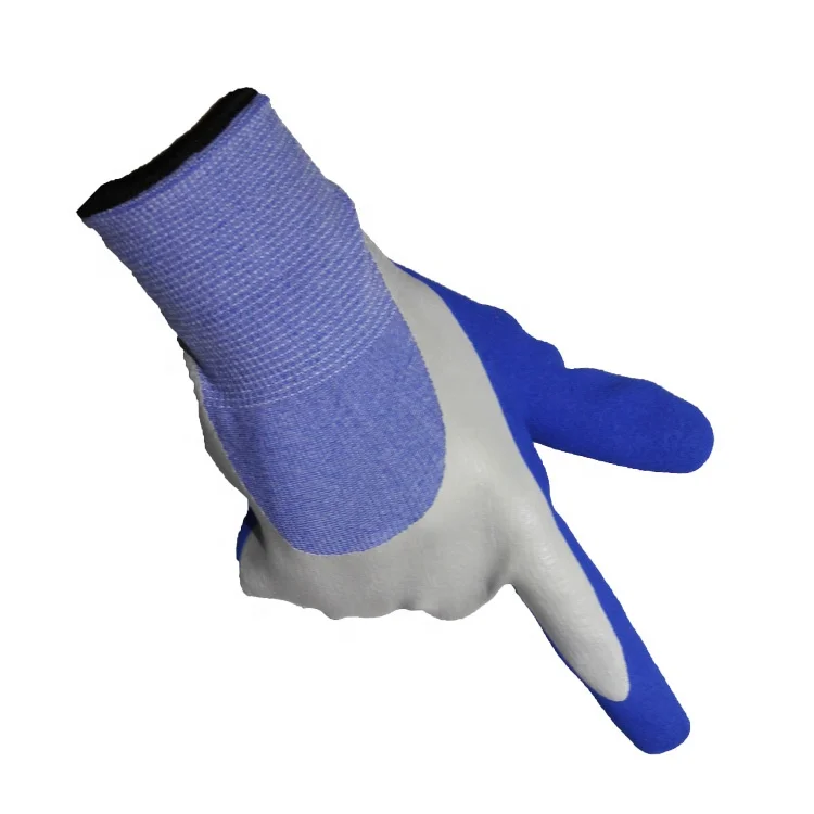 Polyester and Spandex 3/4 Dipped with Sandy Latex Palm Winter Thermal Work Gloves for Cold with Acrylic Liner
