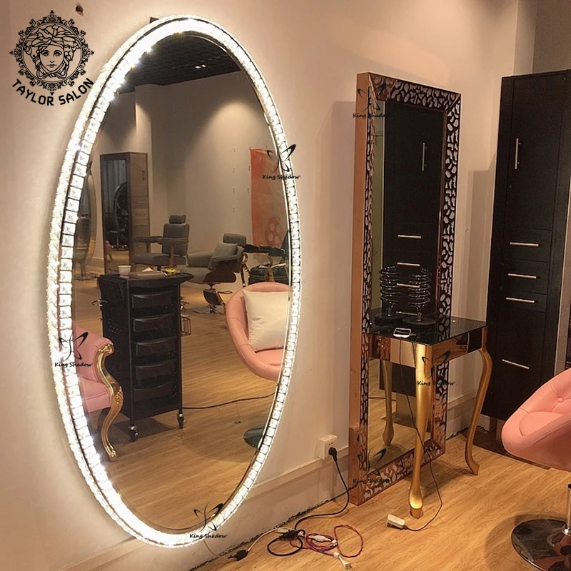 Salon Crystal Mirror Station Barbershop Stations Styling Station Commercial Furniture