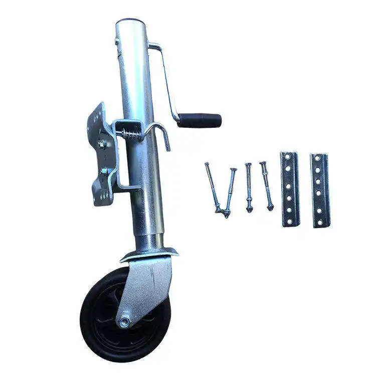 High Quality Jockey Wheel Chock With Rubber Wheel 2000lbs Trailer Parts Jockey Wheel