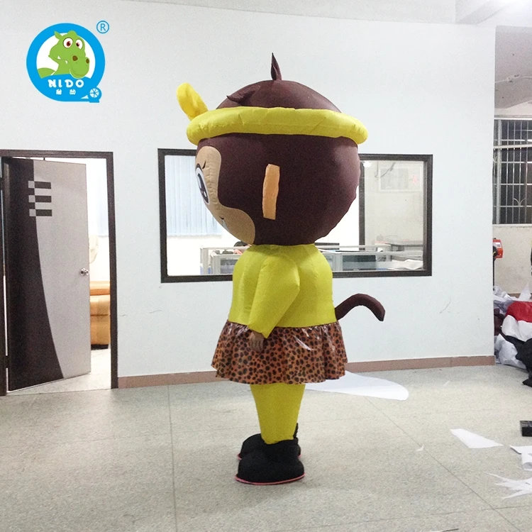 Custom Giant Interactive Inflatable Monkey Mascot Costume Durable Walking Event Short Mascot Costume