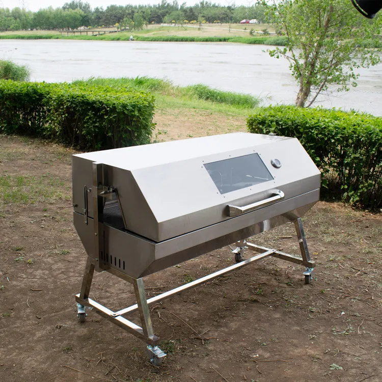 Barbeque Smoker Roast Whole Lamb Rotary Stainless Grilled Chicken Grill Machine