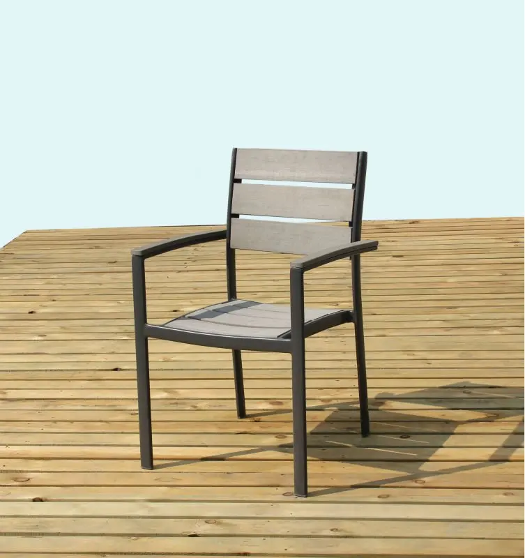 aluminum dining chair table set with granite table top, outdoors furniture