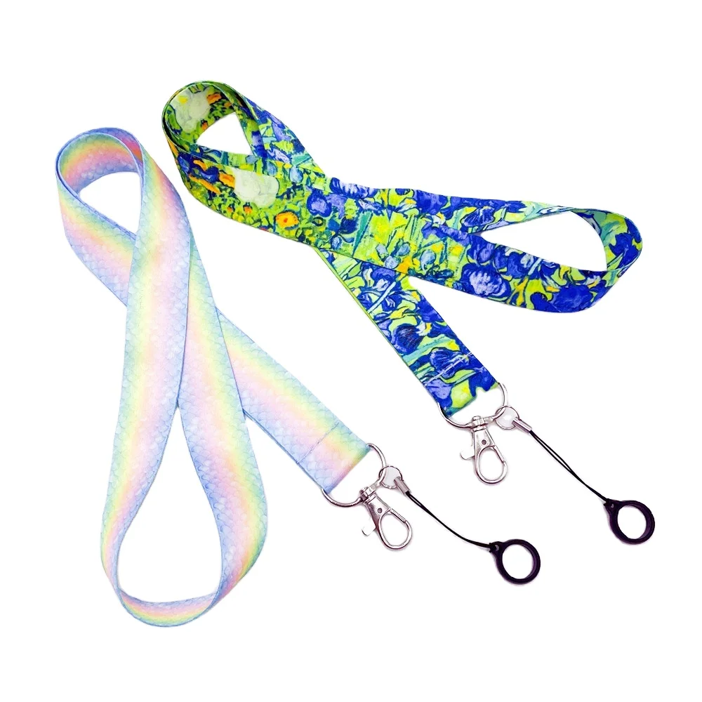 Amazon popular heat transfer exhibition permit lanyard rope  with silicon loop electronic cigarette lanyard