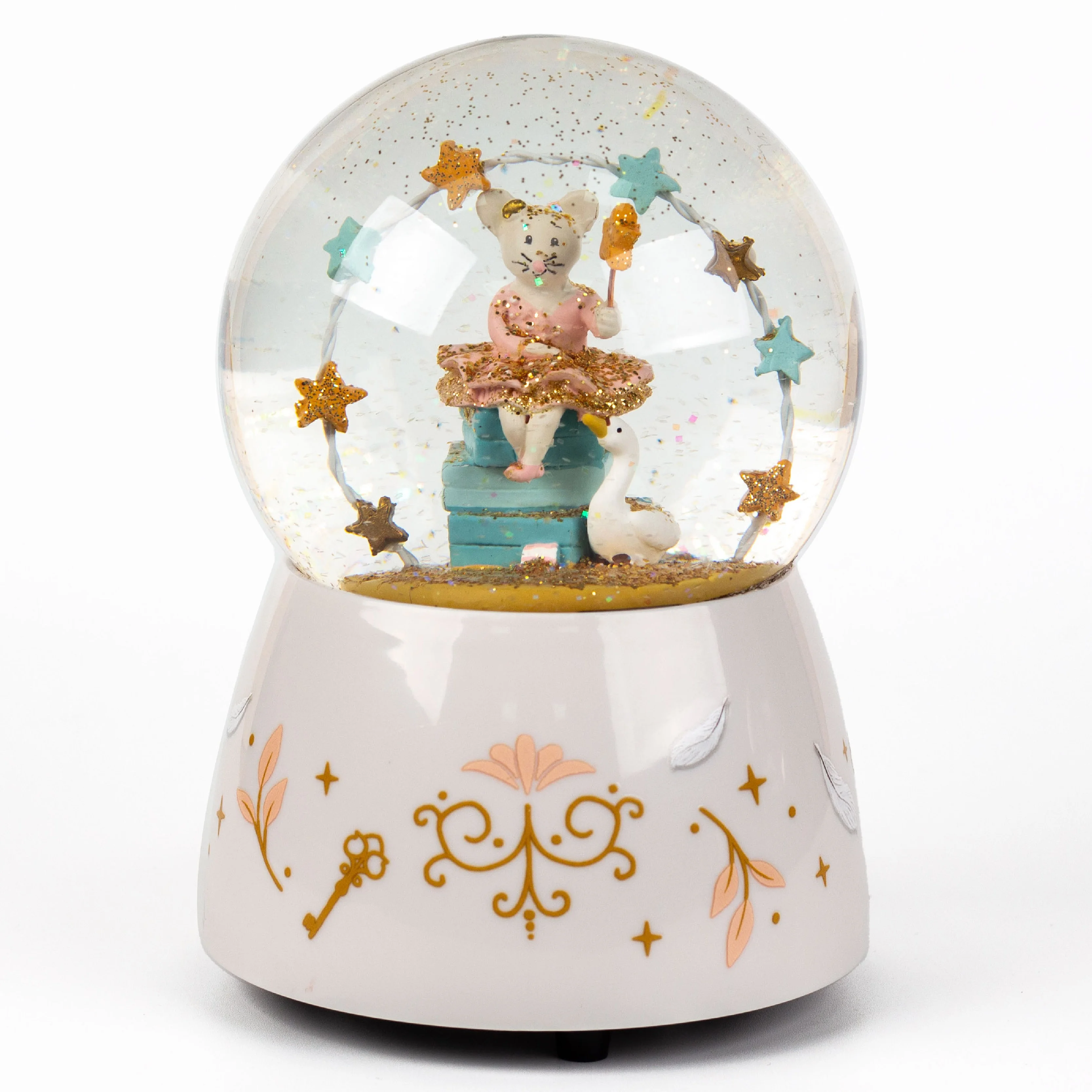 New designed 100mm magic mouse snow globe cute gift for kids creative indoor desktop decoration decorative ornament  snow globe