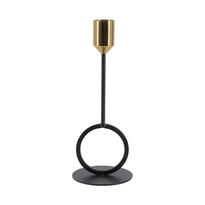 Wholesale Metal Black Simple Modern Taper Candlestick Holders Wedding Bar Party Decor Candle Holder