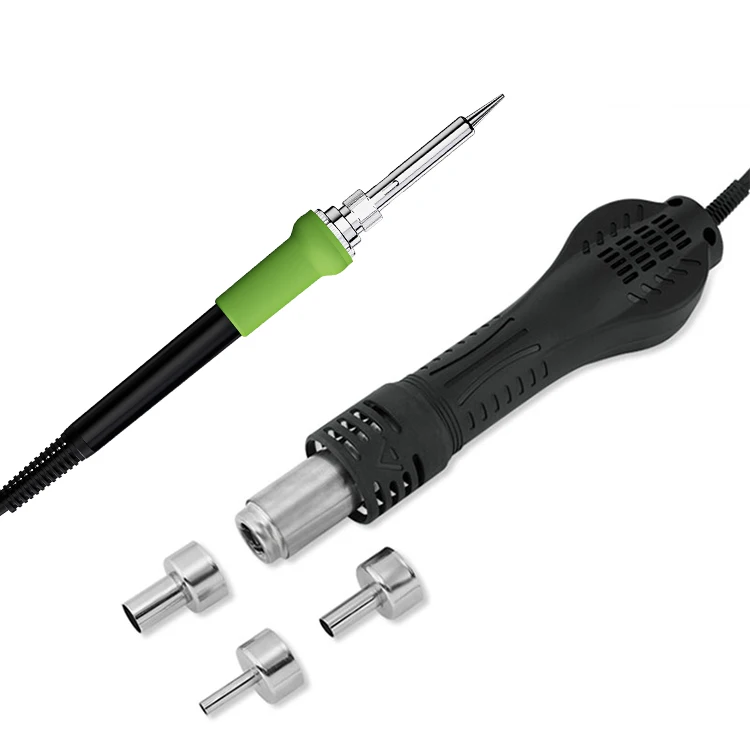 ATETOOL AM877D 110V 220V Soldering Station, 2 in 1 Digital Display Rework Station SMD Hot Air Soldering Iron