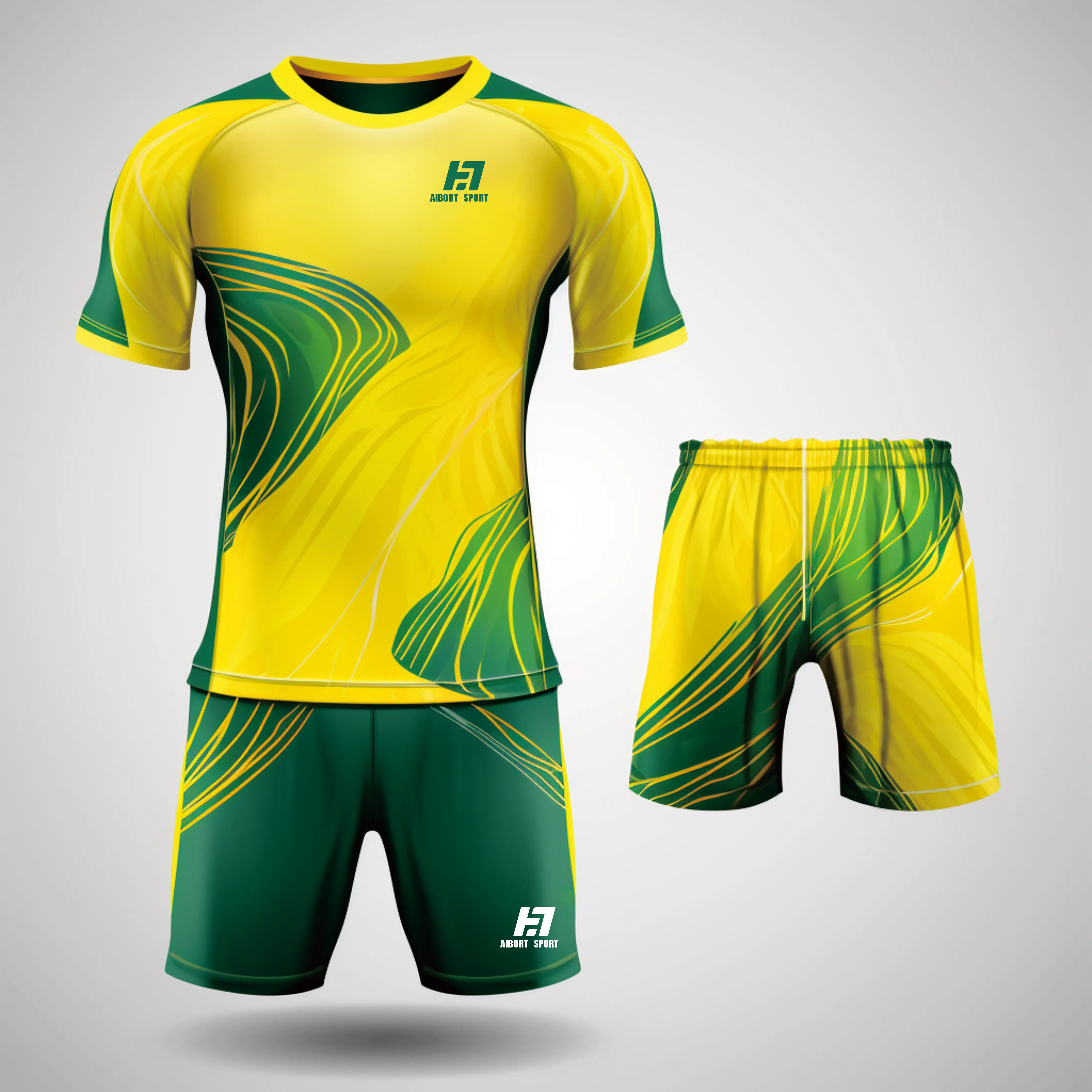 Aibort Wholesale Custom Sublimation Custom Soccer Orange Blank Black Cheap Mens Adults New Season Football jersey European /