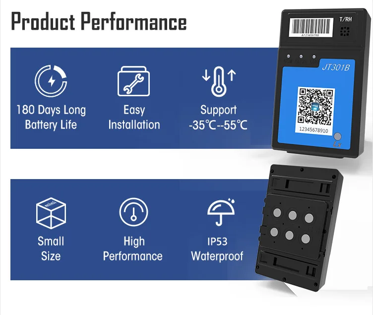 Jointech JT301B Cold Chain Asset Temperature Monitoring Tracker Portable Cloud Storage Gps Tracker 4G LTE Gps Track Waterproof