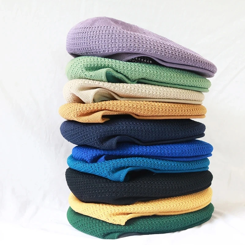 Fashion Retro Summer Thin Classic Painter Hat Trend Mesh Breathable Beret Caps for Women Girls
