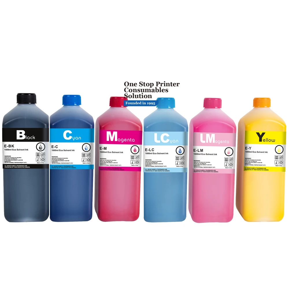 1000ML 1L Compatible Universal Eco Solvent Eco-solvent Bottle Ink For Inkjet Epson xp600 dx4 dx5 dx7 i3200 Printer Print Head