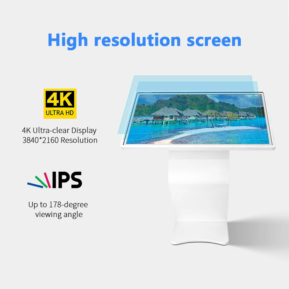 Внутренний лобби киоск 55-дюймовый ЖК-сенсорный умный экран 4K интерактивный информационный горизонтальная цифровая вывеска и дисплей