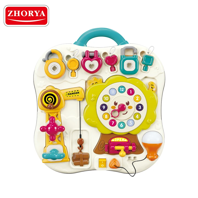 Zhorya hot selling baby montessori sensory activity teaching busy board juguetes toys for kid