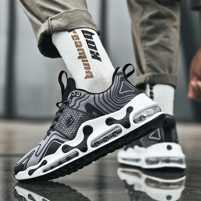 2021 Fashion Men Shoes Sneakers Full Palm Air Cushion Trend New Design Logo Custom Sneaker For Men