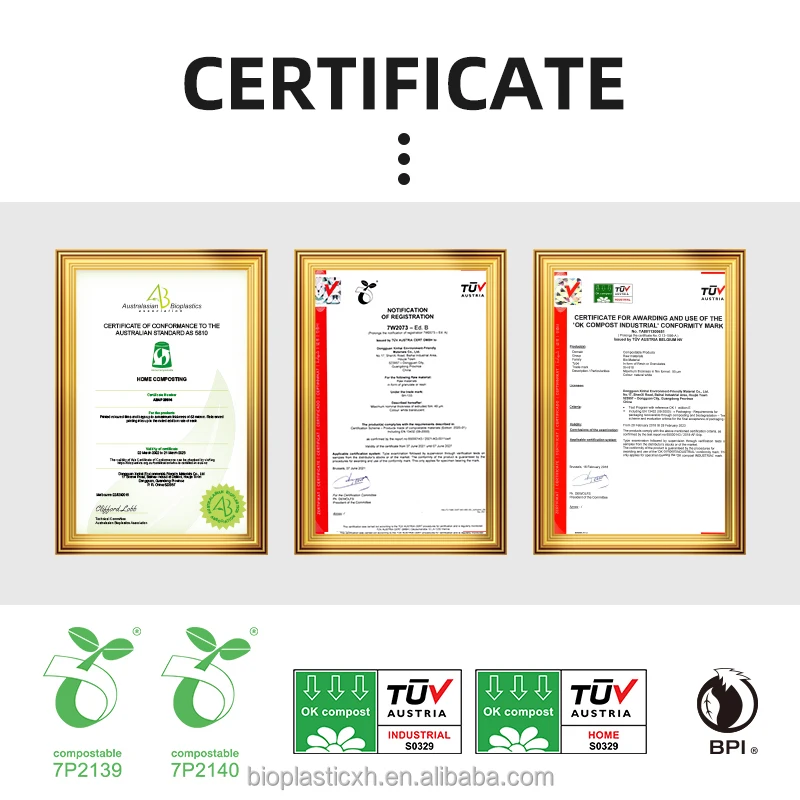 Compostable eco friendly bio degradable poly zipper zip lock plastic bags for clothes packaging