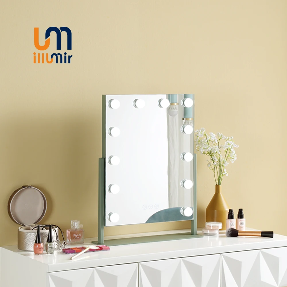 Desktop Mirror 14 LED Bulbs Lights High Quality Mode Adjustable Touch Screen Hollywood Dressing Makeup Mirror