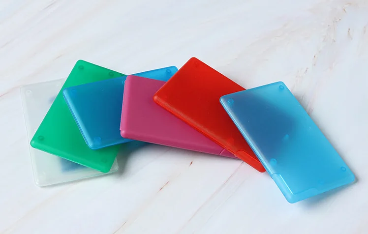 Promotional gift plastic candy box customized compact card blank logo pp plastic pocket mint candy packaging box