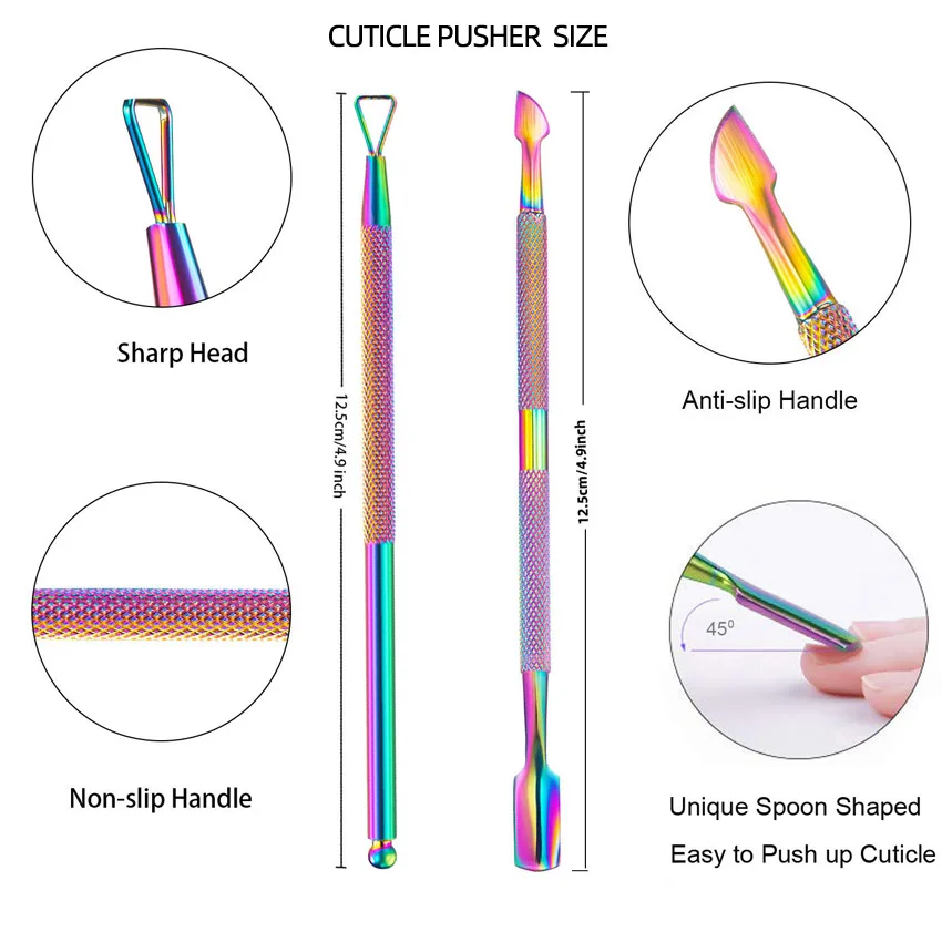 drop shipping Cuticle Nippers with  Cuticle Pusher nail salon Manicure Pedicure Kit Professional callus dead skin rasp removal