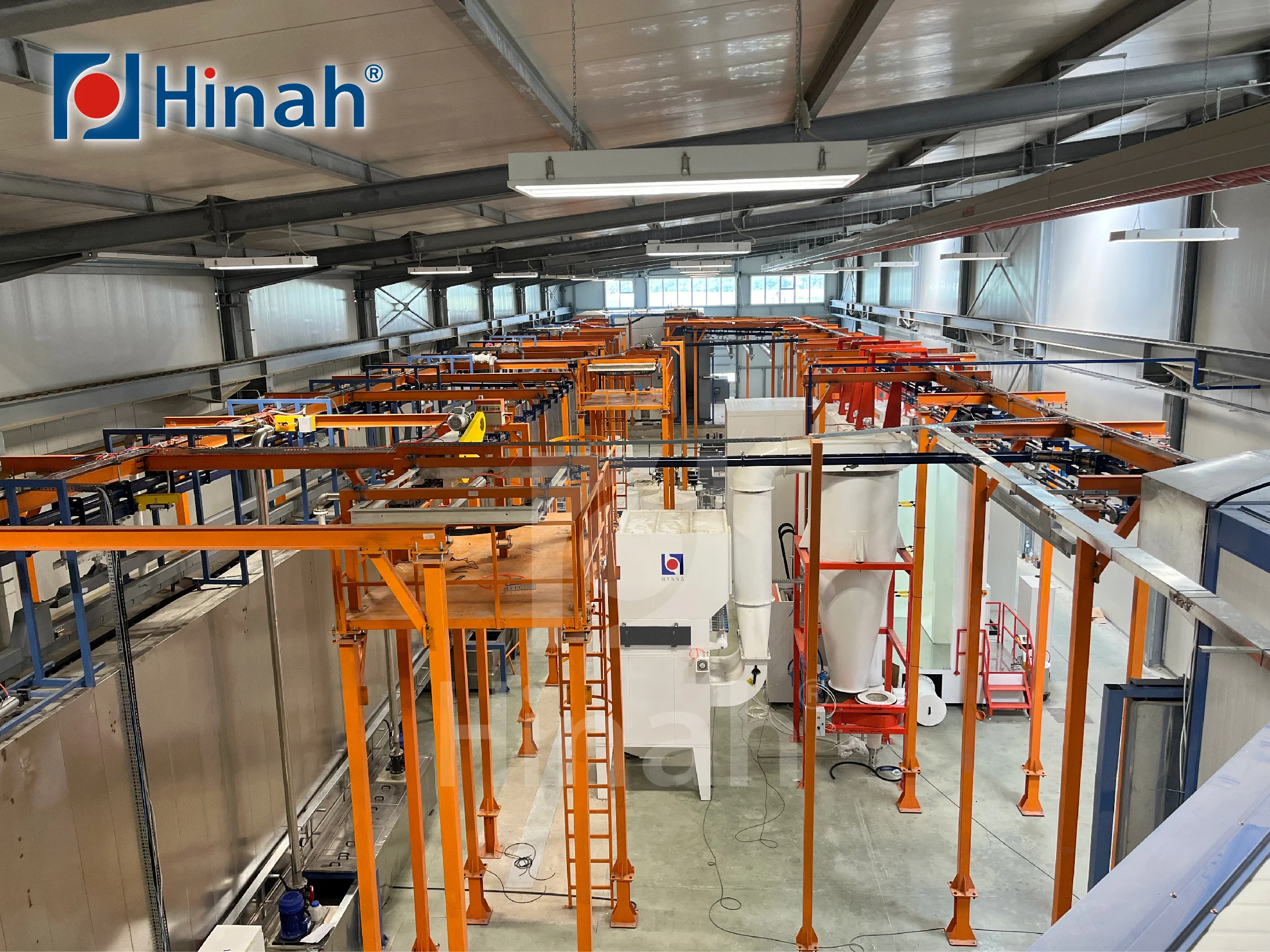 Hanna automated line with automatic powder coating booth PLC controller