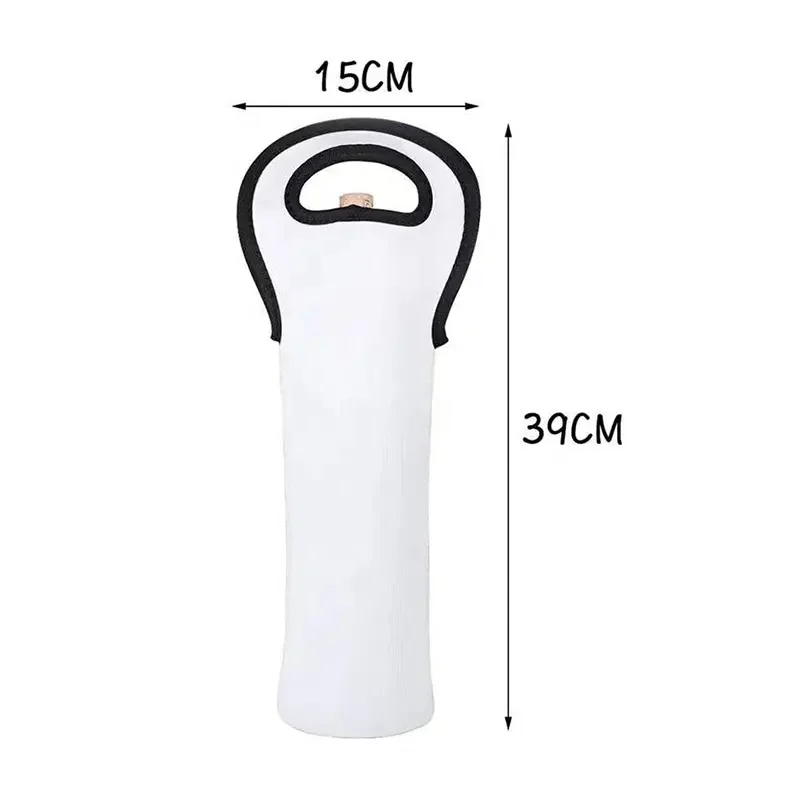 Custom Neoprene Single Double Wine Glass Stubby Holder Cooler Beer Bottle Carrier Tote Bag