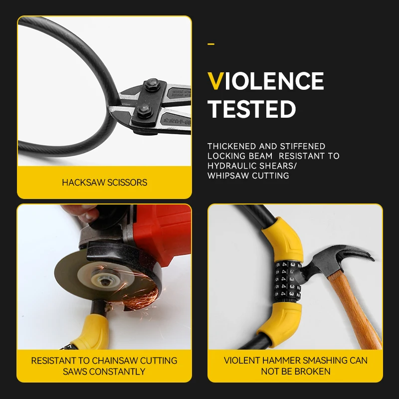 Xunting Bike U Lock Universal Anti-theft Heavy-Duty Safety Motorcycle Scooter Cycling U-Lock Bicycle Accessories with 2 Keys