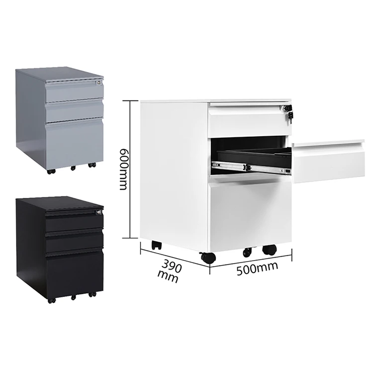 Knock-Down A4 File Metal Filing Office Storage cabinet Mobile Moving Pedestal Cabinet For Sale