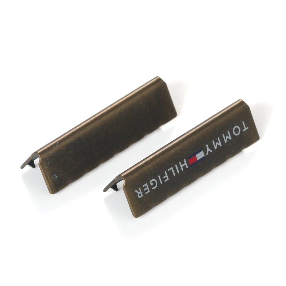 Custom OEM Logo Rope Clip Metal Strap End Clip for Belt Tail