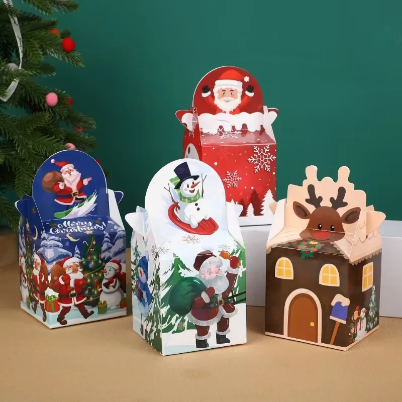 Personalised Classic Santa Watercolour Christmas Packaging Present Treat Party Decoration Paper Box