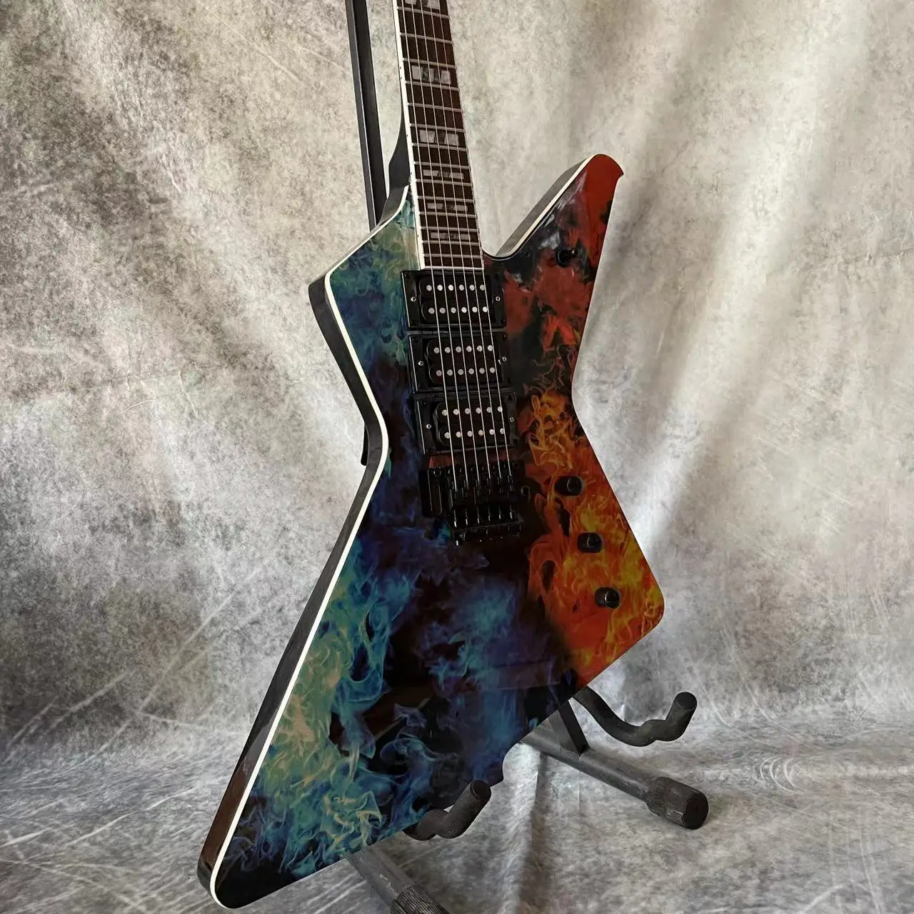 Custom Special Body Water Transfer Veneer Hydro Printing Electric Guitar Destroyer Duplex Tremolo System Grand GUITARS