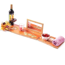 Factory In Stock Hotel Home Bamboo Wooden Bathroom Bath Luxury Bathtub Caddy Tray