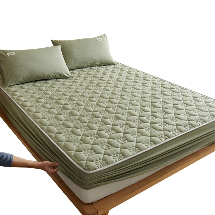 100% Cotton Quilted Mattress Cover Hotel Bedroom Waterproof And Mite Proof Mattress Cover