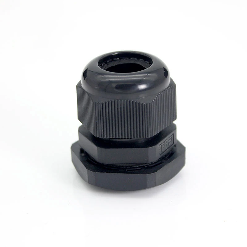 PG7 Nylon Cable Gland Strain Relief Wire Connectors Black Locknut IP68 REACH CE Waterproof Plastic Cord Grips