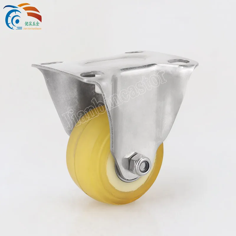 wholesale 304 SS fork PU caster wheel manufacturer stainless steel 3 inch 5 inch casters with brake with threaded stem