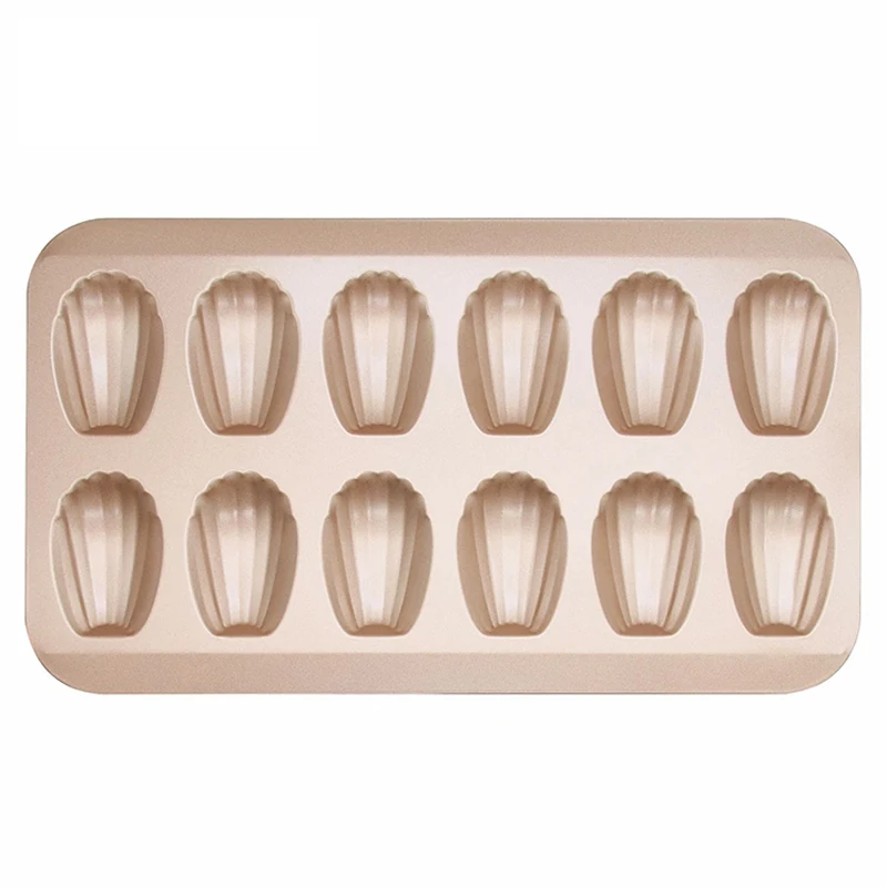 
 12-кубок Мадлен Пан с Форма раковины, с антипригарным покрытием плесень силиконовые формы для печь для выпечки, быстрая передача тепла и устойчивость к коррозии  