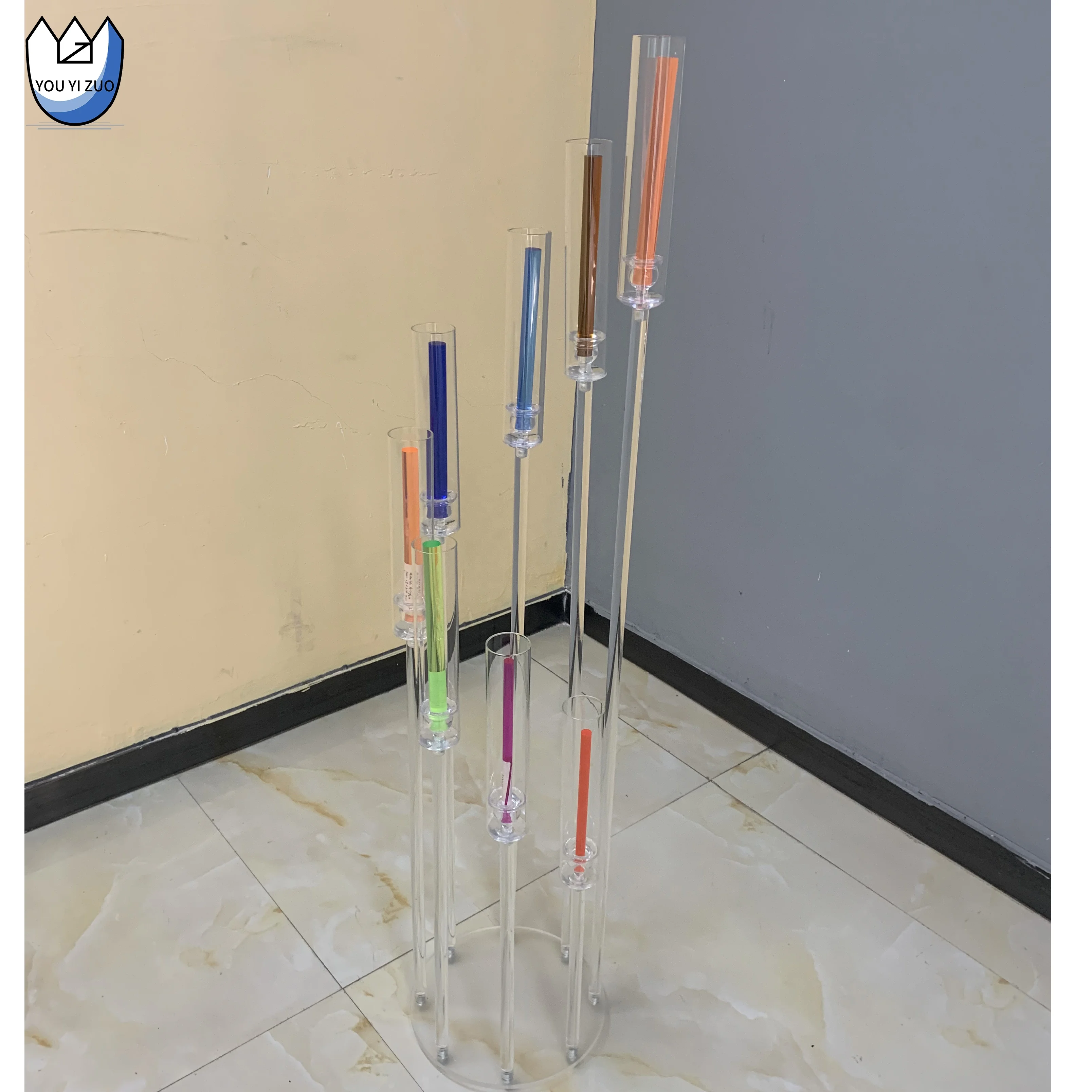 YOUYIZUO Crystal Candelabra Centerpieces Wholesale Electronic Candle Lights Candle Stand Acrylic