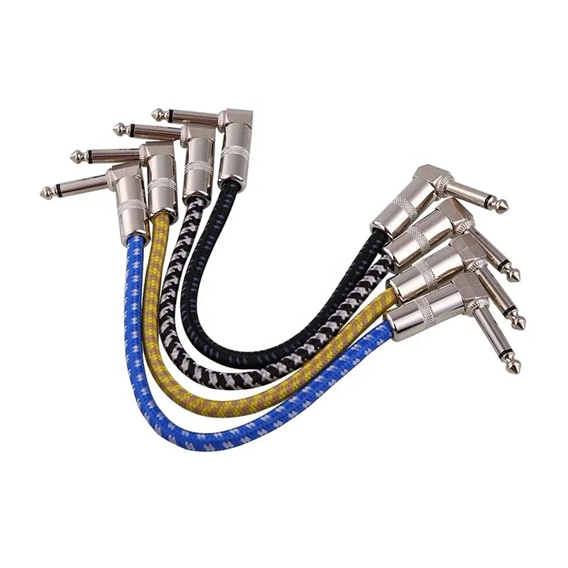 6.35mm Noiseless 15cm Braided Wire Guitar Patch Cables For Pedalboard Patch Cable Custom audio cable from china supplier