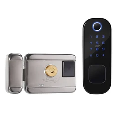 FXL Tuya Smart lock Waterproof Wifi Fingerprint Rim Lock Smart Card Digital Code Electronic Door Lock For Home Security Mortise
