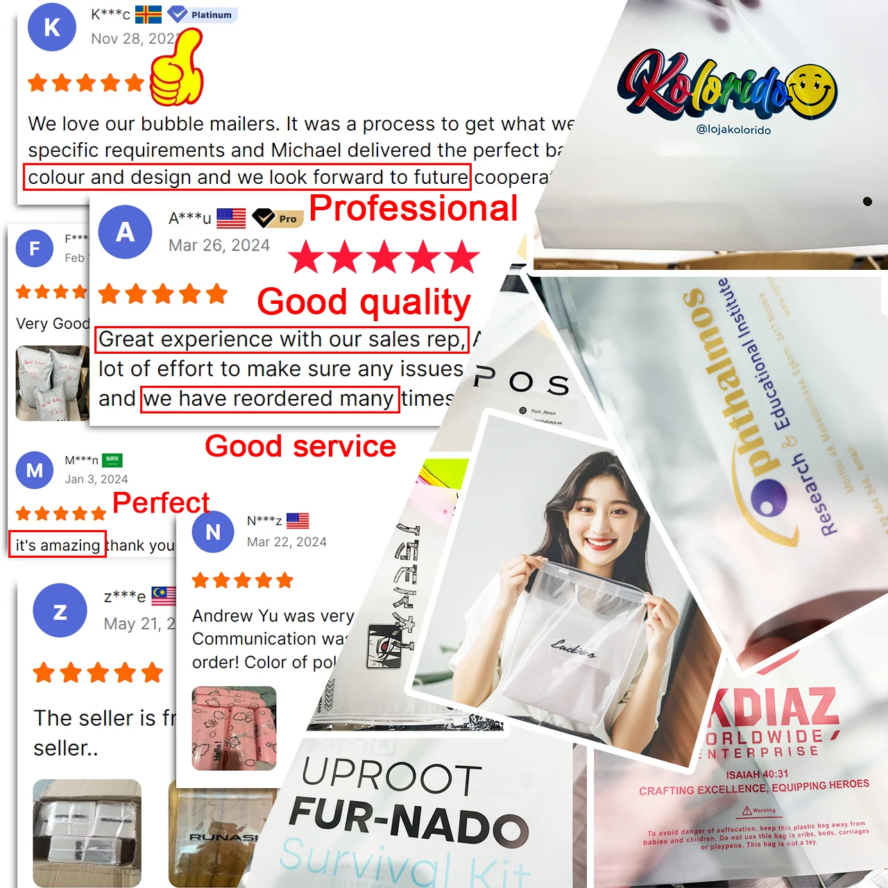 Custom Logo Clothing Clear Package Plastic OPP Bag, Self Adhesive Seal Cello Bag Resealable Cellophane Bags