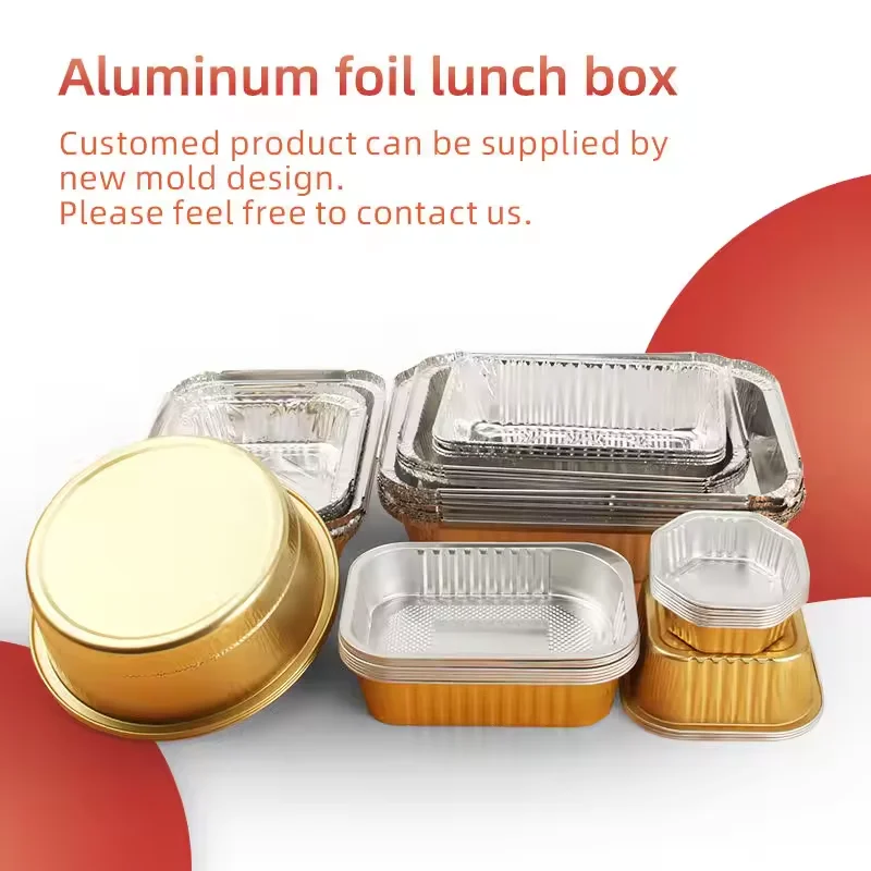 Food grade tin box 1890ml baking disposable aluminum foil container snail tray PP paper cover import and export takeout
