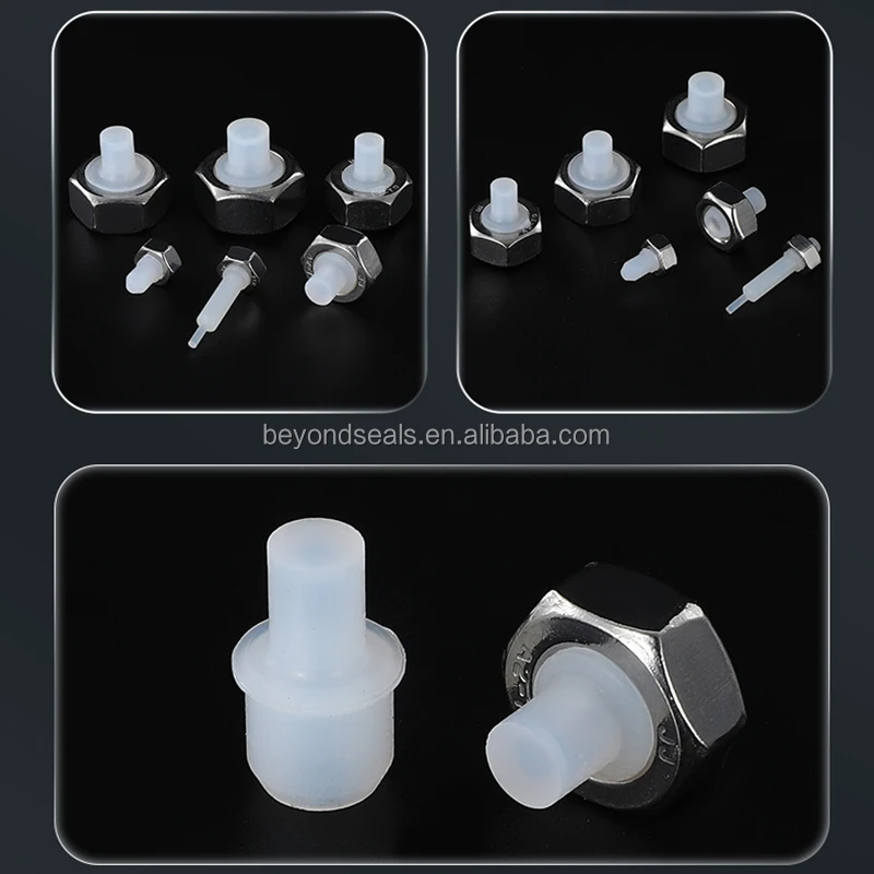 Customized Threaded Nut Plugs M3 to M36 Masking  Silicone Plugs For Power Coating Silicone Rubber Plug