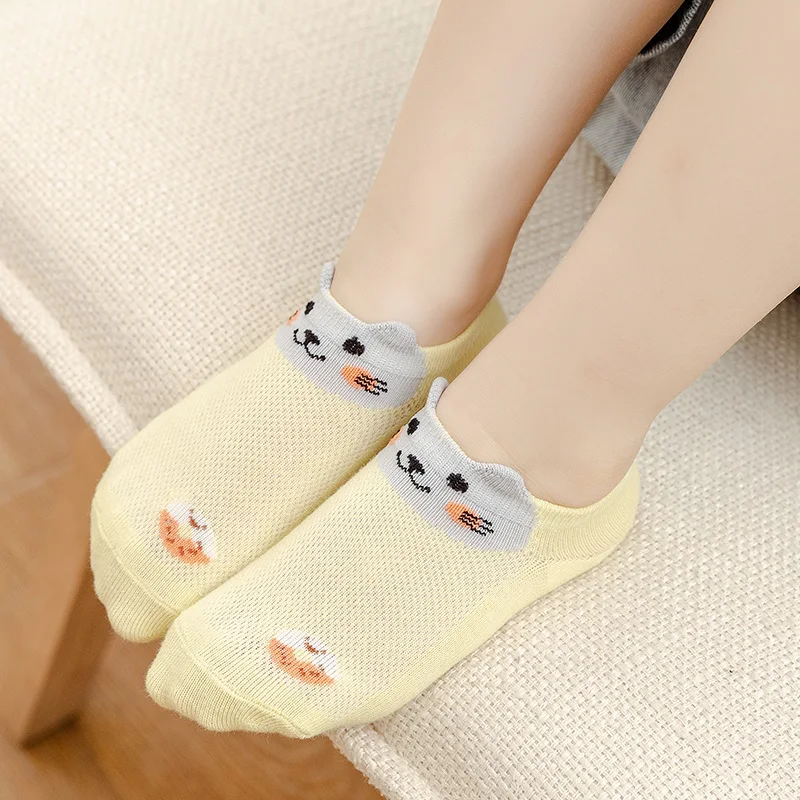 
Child Summer Mesh Cotton Stereoscopic Asakuchi 5 Pairs Mixed Fruit Printed Ankle Short Kids Socks Invisible 
