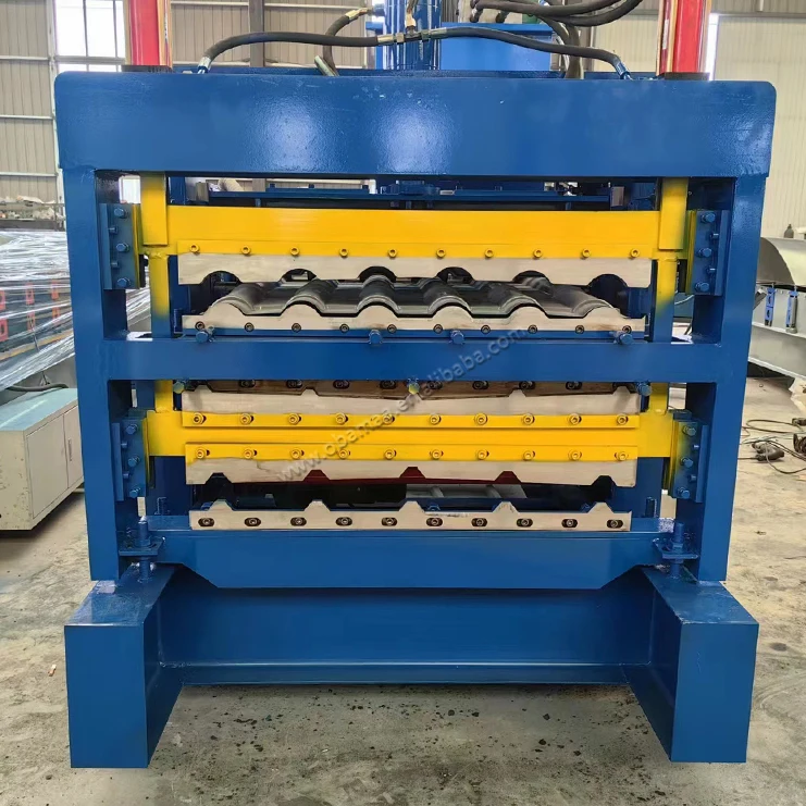 China Three layers roll forming machine Metal Floor Decking Steel Roll Forming Machine B Deck Roll Former Price
