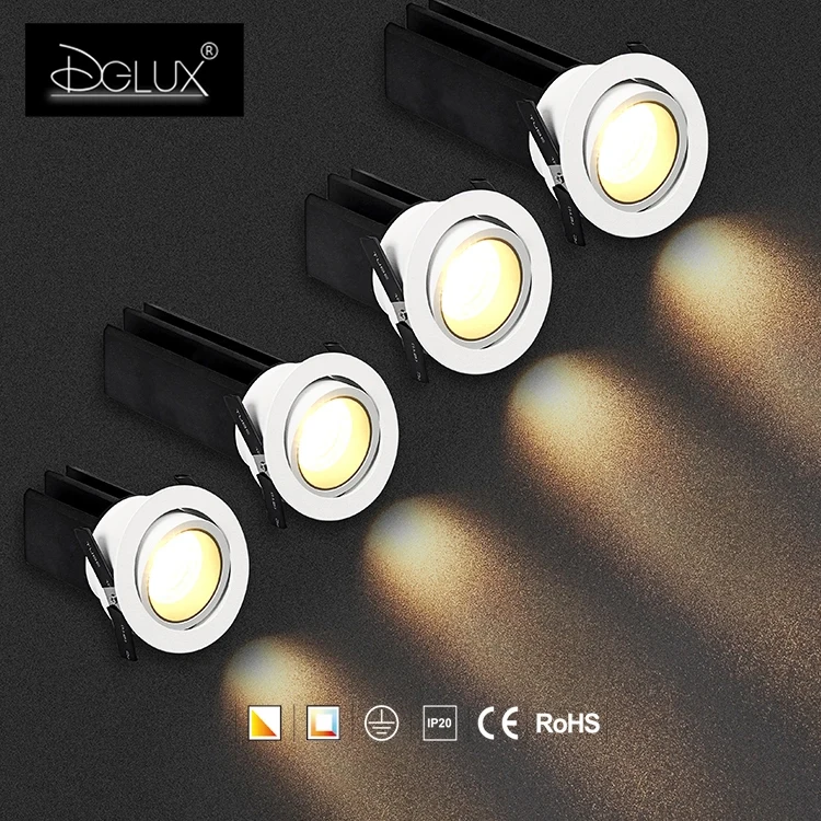 Оптовая цена потолочный светодиодный светильник DGLUX для офиса отеля дома COB алюминиевый встраиваемый 5 Вт 7 9