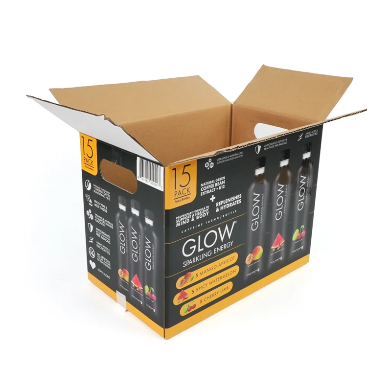 Wholesale Special Type Beverage Wine Bottle Packaging RSC Corrugated Packaging Carton Boxes For Wine Beverages