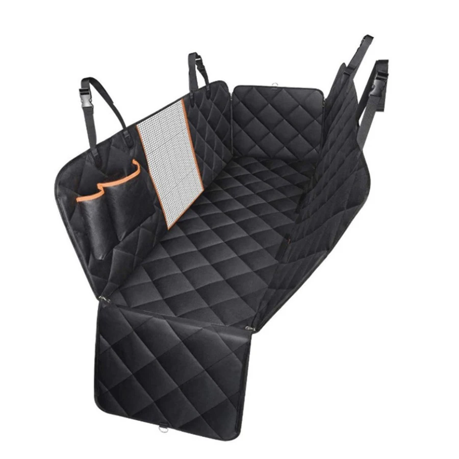 137*147cm 600D Oxford Auto Car Back Seat Dog Pet Barrier Cushion Mat Bed Cover With Mesh Visual Window And Storage Bag