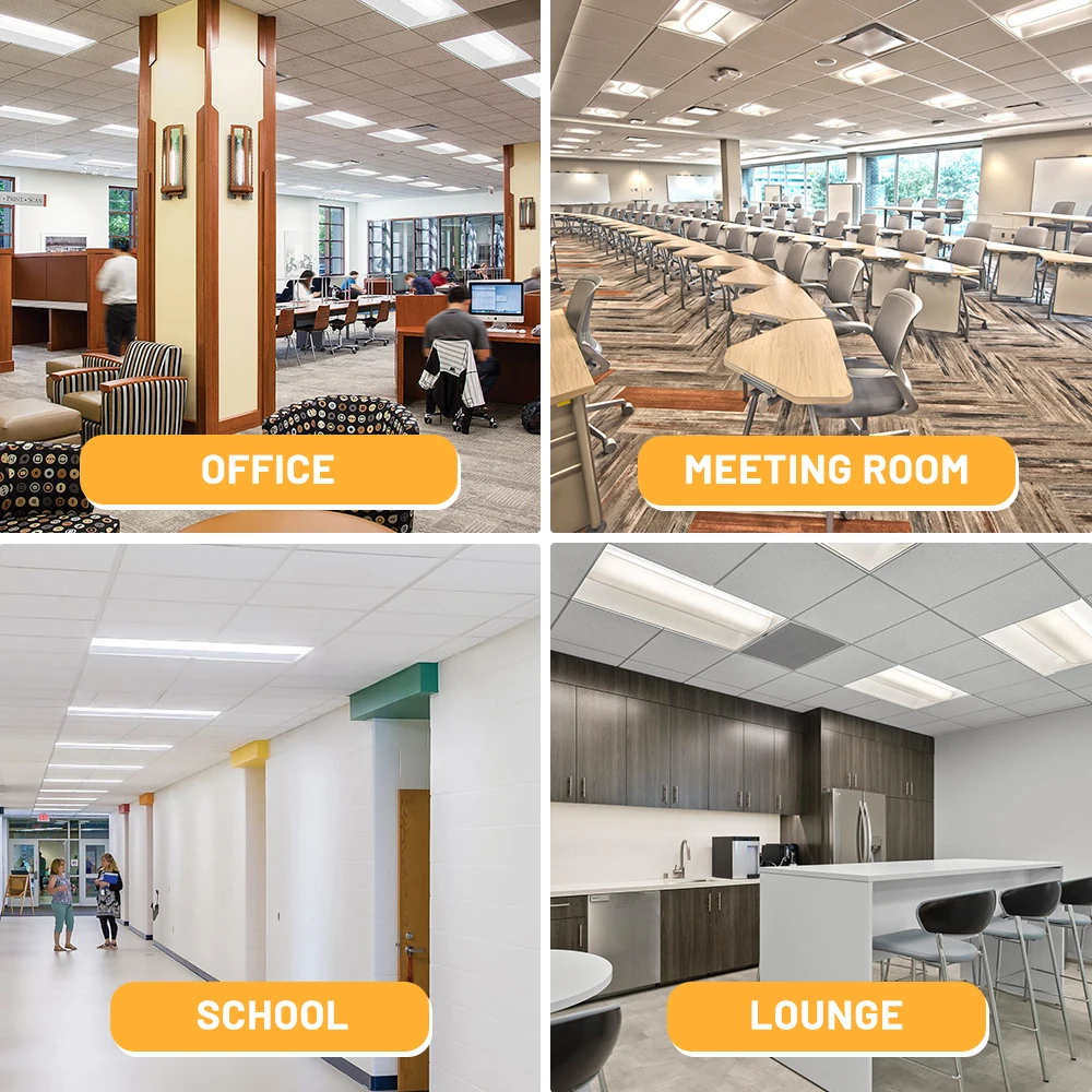 Brandon Led Ceiling Light Fixture With Remote Control 40W 5000 Lumen Drop Ceiling Troffer Led Light For Supermarket