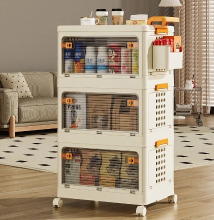 Snack Toy Storage Box Baby Storage Shelf Small Cart Movable Bedside Storage Cabinet for Bedroom