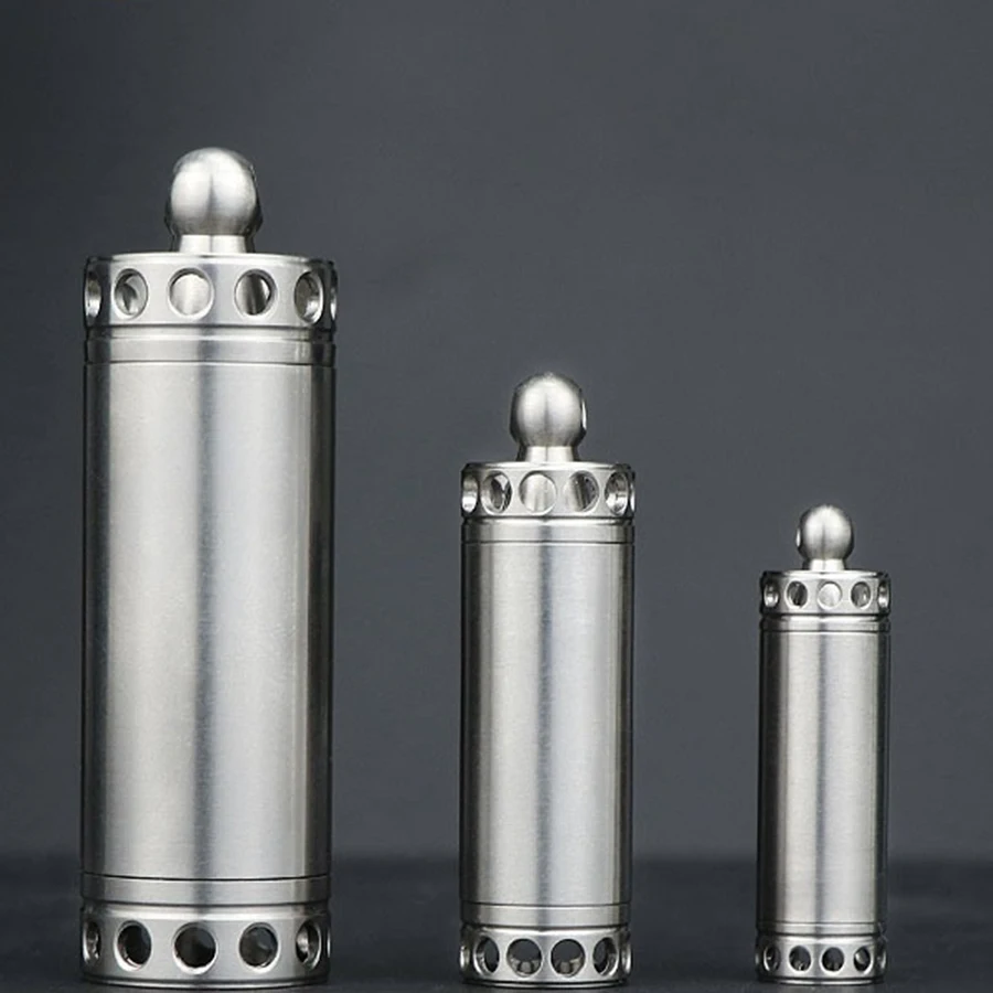 Metal multi-functional small medicine box moisture-proof sealed bottle outdoor waterproof warehouse key chain storage bottle