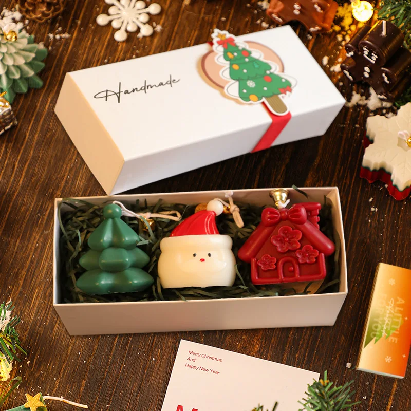 Customizable Christmas Tree Candle for Party Soy Wax Christmas Scented Candle Set Handmade Christmas Tree Shape Mini Candles